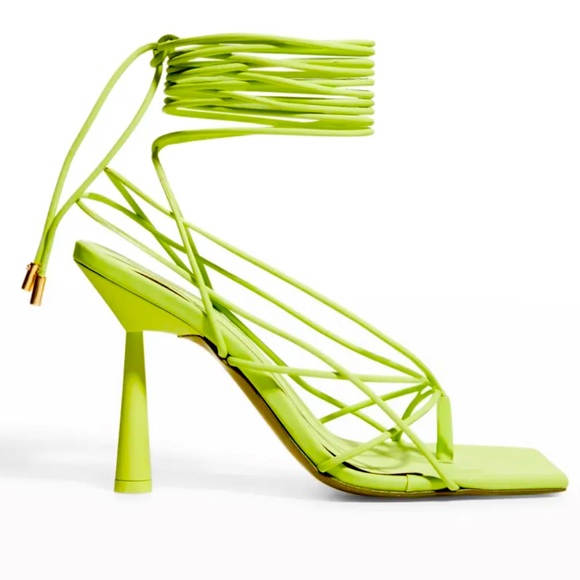 New Schutz Vikki Leather Ankle Wrap Thong Dress Sandals - Picture 11 of 16